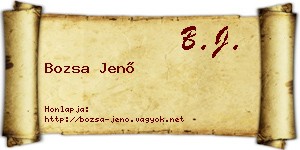 Bozsa Jenő névjegykártya